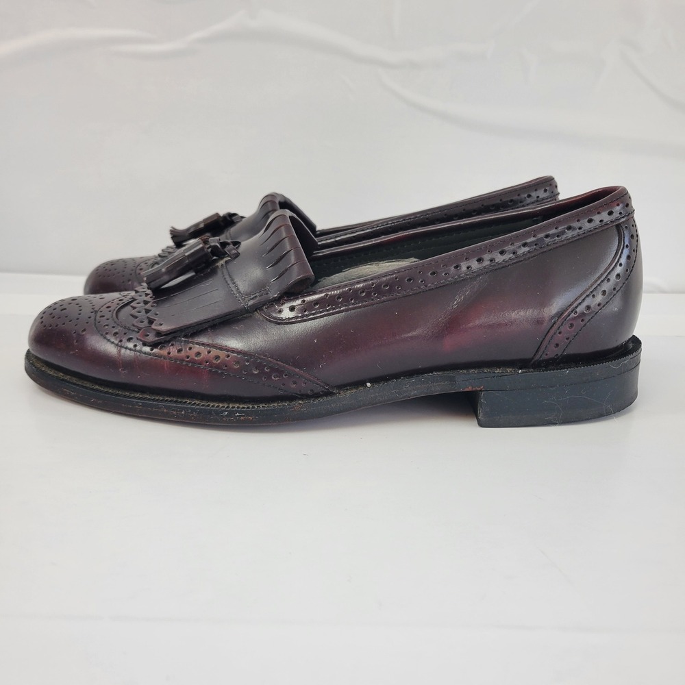 Dexter Mens Burgundy Leather Wingtip Tassel Loafer‎ Dress Shoe Size 9.5 M VTG